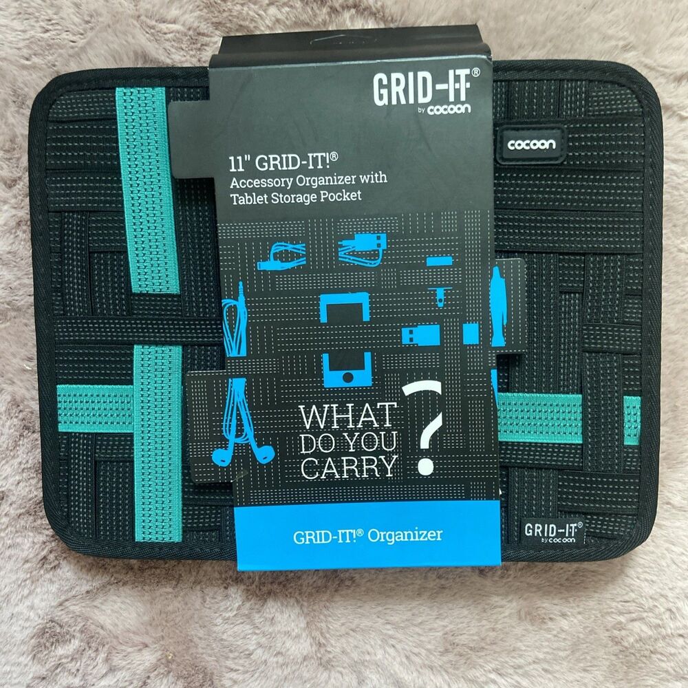 Cocoon Grid-It 11” Black Elastic Tablet Accessory Organizer Grid Storage System